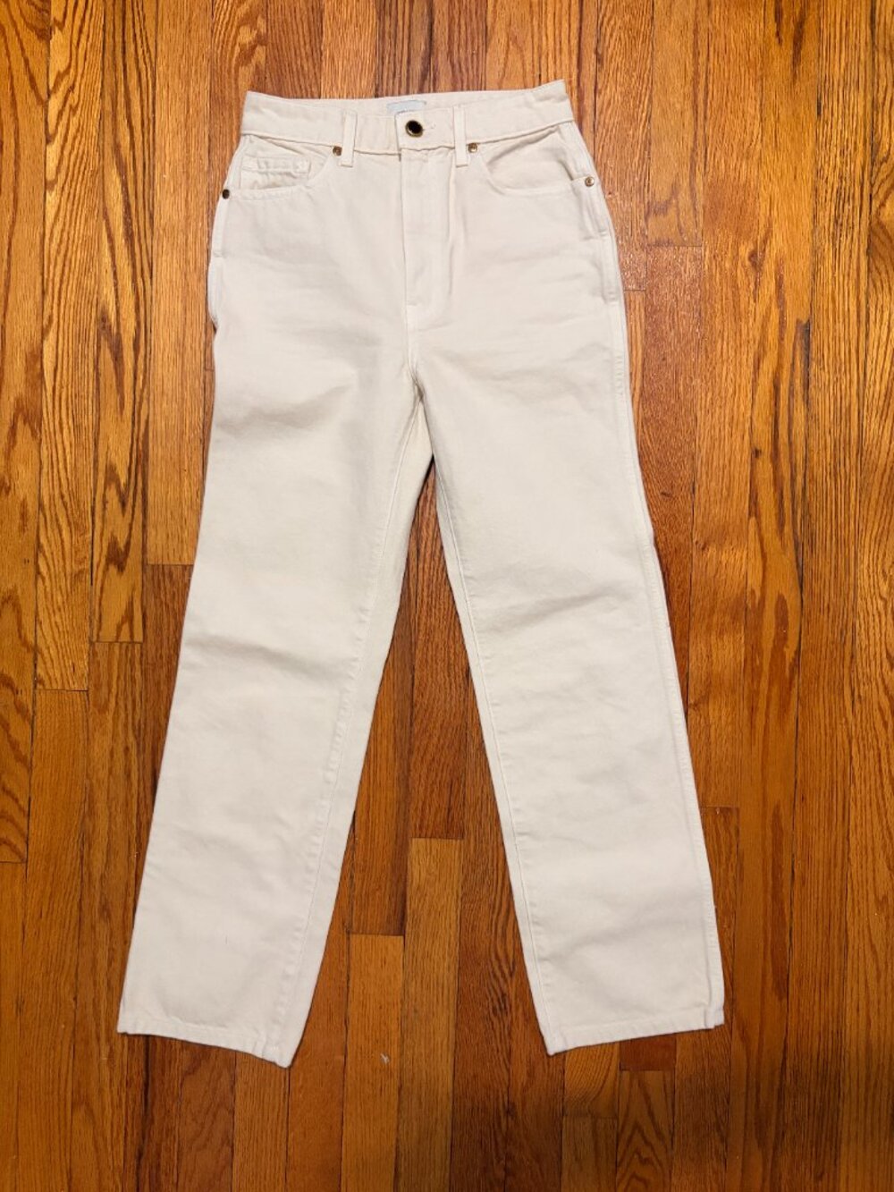 KHAITE | ABIGAIL | Straight leg off white / cream denim pants | 26 (BRAND NEW) - Picture 5 of 8